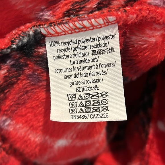 Victoria's Secret Pink Fluffy Plush Robe Red Plaid Size M/L - Picture 5 of 14